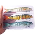 thumbnail image 1 of Cebos Lixada 3 paquetes Bionic Multi Articulado duro cebo S natación acción señuelo de pesca con caja de aparejos 8 segmentos señuelo de pesca hundido VIB cebo Crankbait señuelos de pesca artificiales Lixada Cebos, 1 of 7