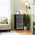 thumbnail image 2 of Dresser for Bedroom with 4 Storage Drawers Abstract zebra skin seamless Zebra print animal skin tiger Dressers Chest of Drawers Steel Framed Fabric Closet Organizers for Living Room Hallway, 2 of 7