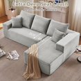 thumbnail image 5 of Tmjmj 107" Boneless L-Shaped Cloud Sectional Sofa with Chaise, Modern ModularCorduroy Deep Seat Couch Gray, 5 of 7