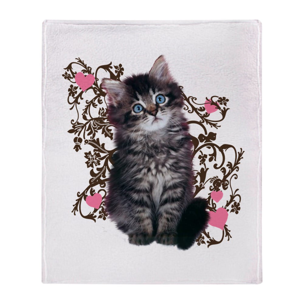 Cafepress Cute Kitten Kitty Cat Lover Throw Blanket Soft Fleece Throw Blanket 50 X60 Stadium Blanket Walmart Com Walmart Com
