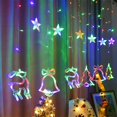 thumbnail image 1 of Cortina de Luces con Decoracion Navidad, Guirnalda Navideña con 138 LED de 3.5M, Tira de Luces Estrellas led, Enchufe de Extremo a Extremo para Interior, Exterior, Navidad, Fiest, 1 of 5