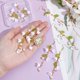 thumbnail image 2 of 4Pair 304 Stainless Steel Dangle Stud Earrings for Women Acrylic Flower Pendants Golden 95mm 4pair, 2 of 5