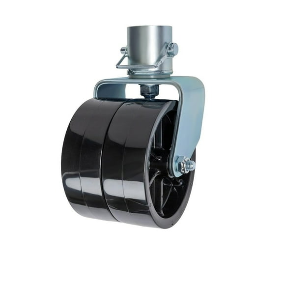 Bastion Distribution One New 6" Double Caster Wheel | 2000lb Capacity | Swivel | Fits a 2" Jack Drop Leg | High-Grade Steel & Plastic | BD-CW-002