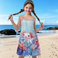 thumbnail image 4 of Uourmeti Girls Birthday Dress with Colorful Butterfly Print Midi Swing Dress for Girls Spaghetti Strap A Line Swing Short Dresses for Summer Playwear,3-4T, 4 of 7
