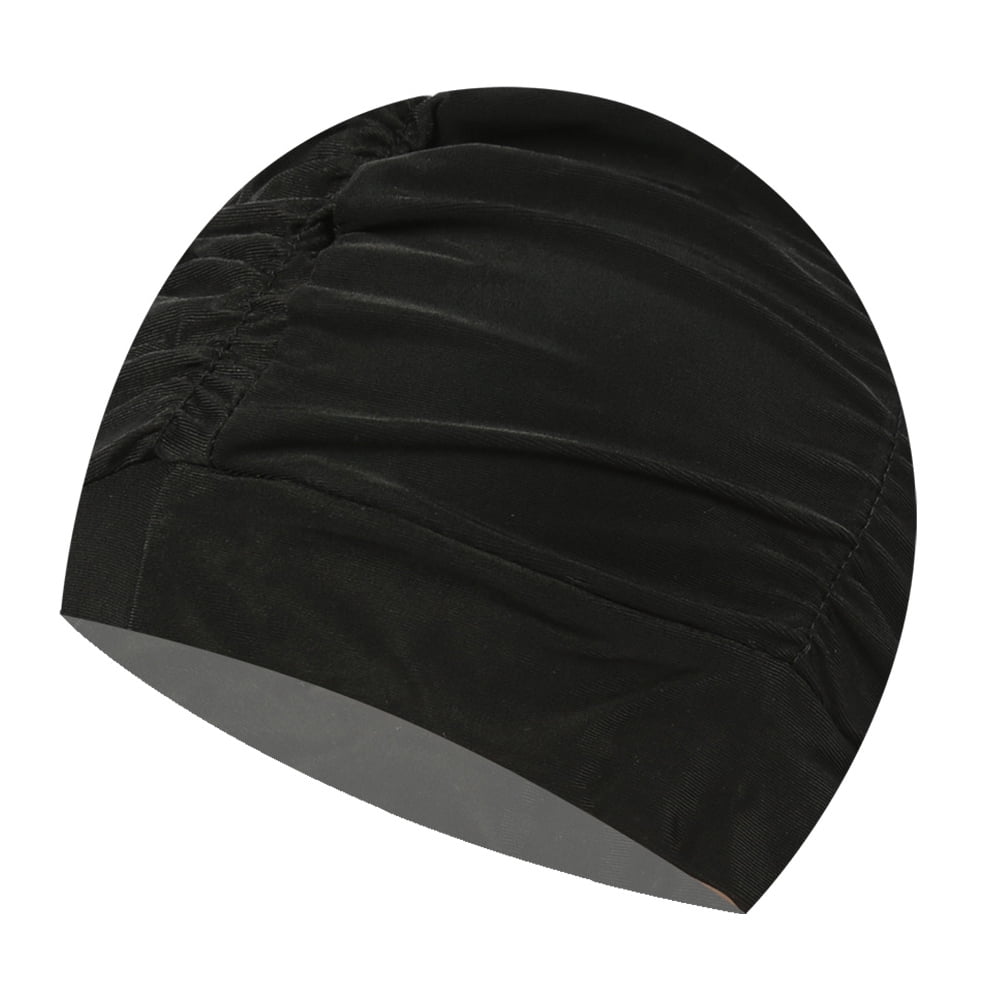 Pleated SPA Swimming Caps Adults Women Men Long Hair Summer Pool Hat