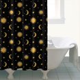 thumbnail image 4 of Black Sun Moon Star Pattern Shower Curtain 72"x84" ,Bathroom Decorative Shower Curtains Set with 12 Hooks,Modern Waterproof Washable Shower Curtain, 4 of 6