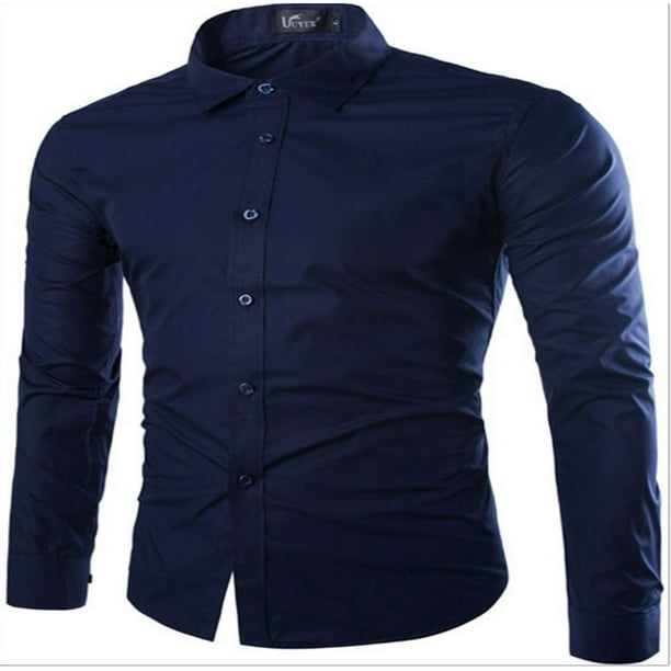 Men Formal Solid Color Shirts Slim Fit Shirt Top Long Sleeve Business Work Luxury Formal Shirts Plus Size Pink XXXL