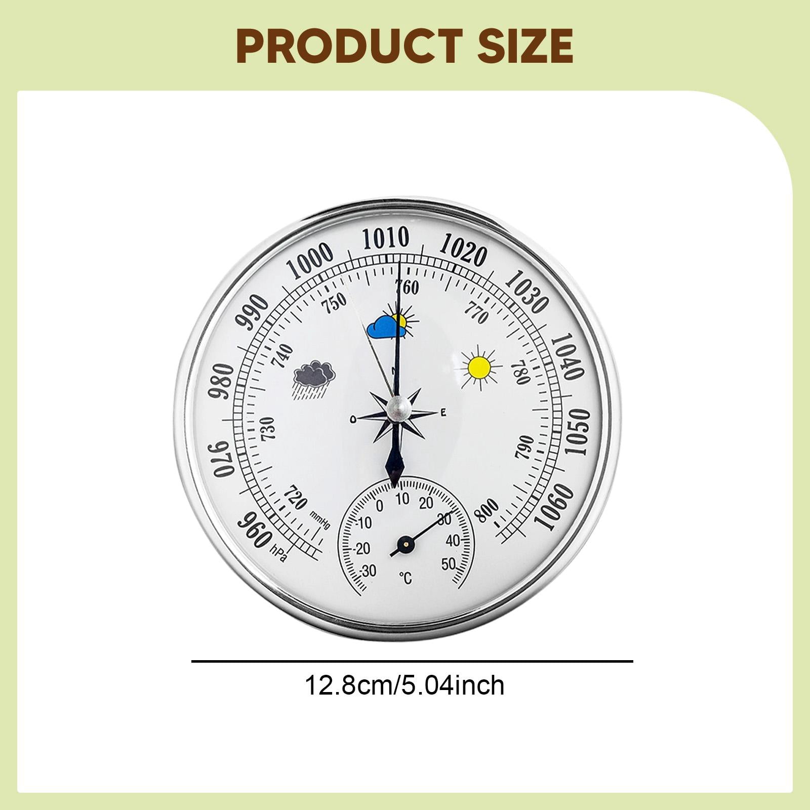QSTDGVPW with Dial And Thermometer for Fishing Boats, Portable, 2-in-1, Mechanical Clock Movement, , Wall Decoration for Indoor And Outdoor Use