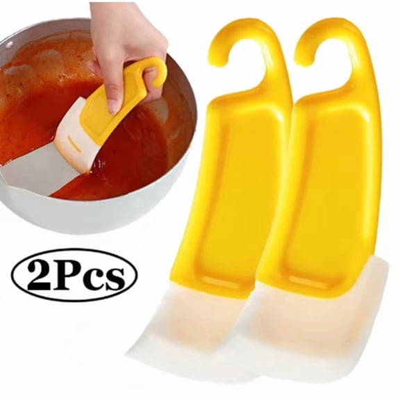 2 Pack Silicone Kitchen Scrapers, Pot and Pan Cleaning Tools for Cookware, Bowls, Dishes and Bakeware, TIKA