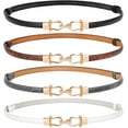 thumbnail image 1 of Paquete de 4 cinturones de cuero ajustados para mujer, cinturón de vestir de moda ajustable, cinturones de cintura fina para damas y niñas Adepaton WMZL-1673-3, 1 of 7