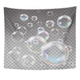 thumbnail image 1 of UFAEZU White Shampoo Multicolored Soap Bubbles Sphere Ball Blue Water and Foam Aqua Wash Pattern on Graphic Wall Art Hanging Tapestry Home Decor for Living Room Bedroom Dorm 60x80 inch, 1 of 1