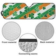 thumbnail image 6 of Uorisanigo Windshield Sunshade Sun Shade Clover Irish Flag Color Shield Protector Sun Visor for Jeep Wrangler Rubicon Sahara TJ JK JKU 2 Door & 4 Door,Prevent Dashboard Fades and Cracks, 6 of 7
