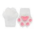 thumbnail image 3 of Guantes con forma de pata de gato, guantes de cosplay con garras de animales, guantes de disfraces para club Blanco, 3 of 9