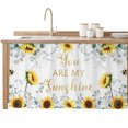 thumbnail image 2 of Sunflower Cabinet Curtain 32"Wx55"L, Dustproof Pantry Door Curtain with Self Adhesive Tape, Summer Botanical Green Eucalyptus Leaves Tall Storage Cover Privacy Drape for Bathroom Kitchen Laundry Room, 2 of 9