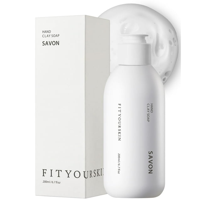 FIT YOUR SKIN Jabón perfumado de arcilla para manos #Savon - Gel exfoliante e hidratante para manos para lavado de burbujas - Arcilla perlita y mineral - Fragancia suave y duradera - 1.7 fl.oz