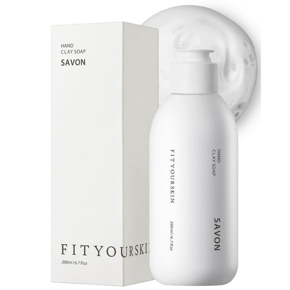 FIT YOUR SKIN Jabón perfumado de arcilla para manos #Savon - Gel exfoliante e hidratante para manos para lavado de burbujas - Arcilla perlita y mineral - Fragancia suave y duradera - 1.7 fl.oz