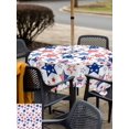 thumbnail image 5 of Outdoor Tablecloth with Umbrella Hole for Patio/Picnic/Party/Camping, Independence Day Waterproof Table Cloth Square Cover Washable, Red Blue Stars 250 Years Anniversary (54"x 54"), 5 of 9