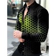 thumbnail image 1 of 2024 nueva camisa social de lujo para hombres, camisa con botones de solapa, estampado casual, manga larga, cárdigan de fiesta para hombres, top de calle, 1 of 6