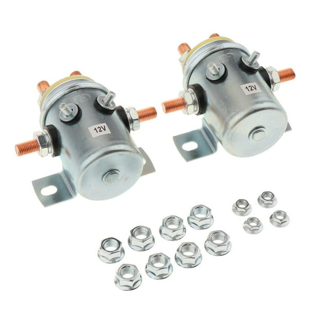 Interruptor de de Solenoide 2x 6-Terminal para Winch Carrito para golf Servicio Continuo 12V 200AMP de Corriente shamjiam Relé de solenoide de servicio continuo
