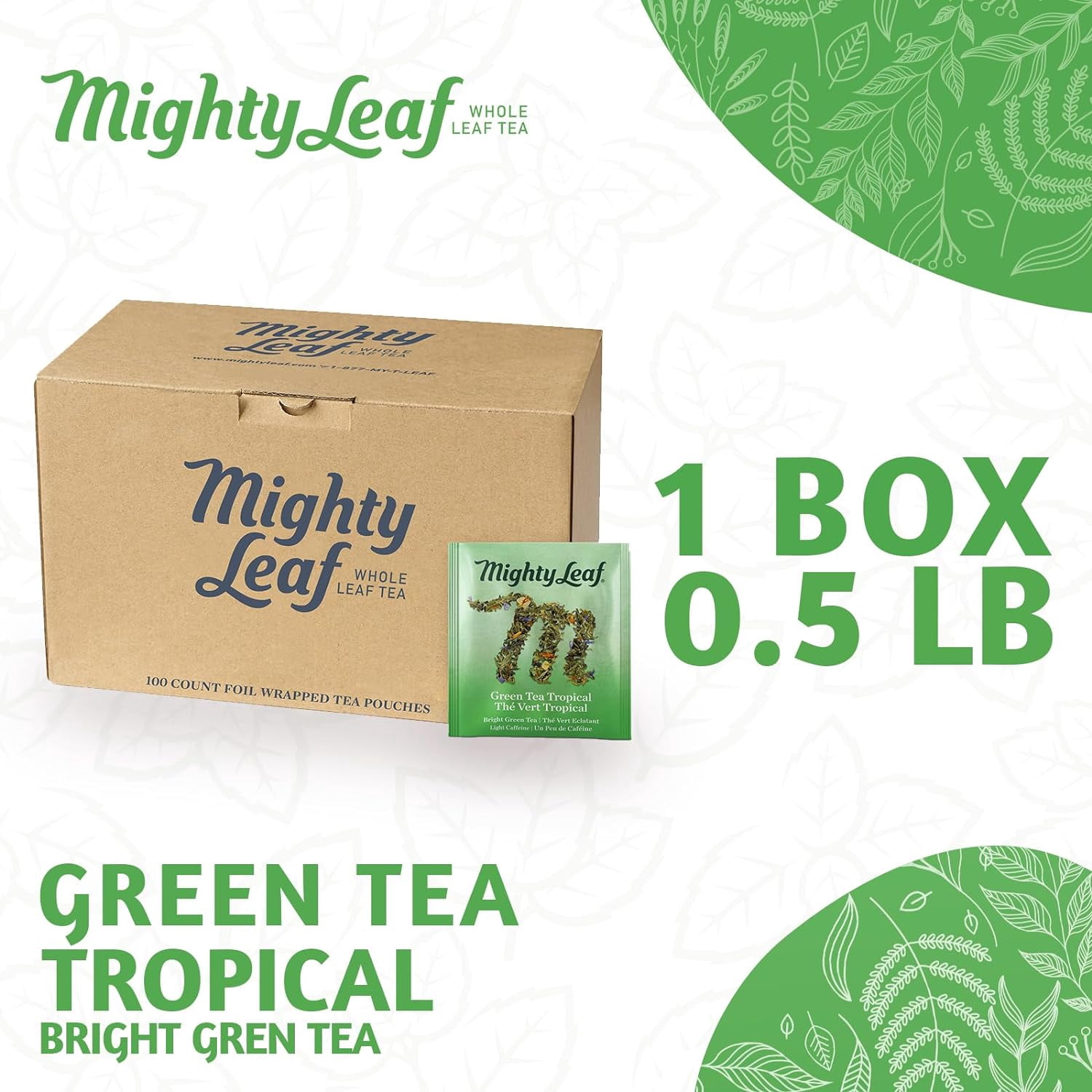 Mighty Leaf Green Tea Tropical 100ct.