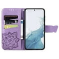 thumbnail image 2 of Allytech Samsung Galaxy S23 Plus Flip Wallet Case, Luxury PU Leather [Butterfly & Flower Embossed] Magnetic Clasp Stand Case Built-in Card Slots & Cash Pocket, Shockproof Wrist Strap Case, Lightpurple, 2 of 6