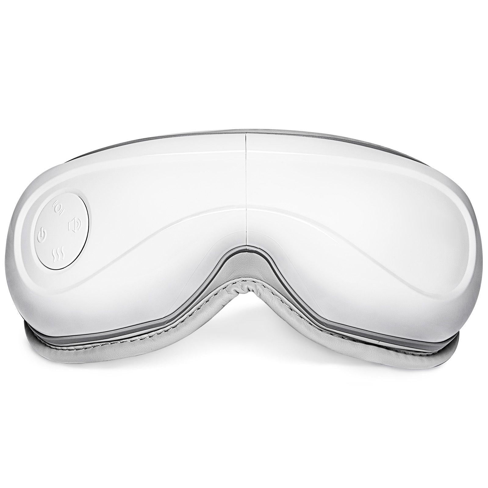 Heated Eye Massager Mask with Bluetooth Music 5 Modes Foldable 180 Degrees for Migraine Eye Strain Dark Circles Gift for Men Women White