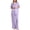 04 Light Purple, variant on Silk Satin Pajamas Set for Women Two-Piece Short Sleeve Shirt with Long Pajama Pant Set Soft Button Down Loungewear Nightwear Pjs Sleepwear for Women