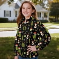thumbnail image 3 of Uorisanigo Kids Girls Sweatshirt Oversized Funny Christmas Cucumber Quarter Zip Up Sweatshirts School Long Sleeve Pullover Top Drop Shoulder Cropped Pullover Hoodies Fall Clothes, 3 of 7