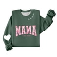 thumbnail image 6 of Women's Mama Printed Crewneck Sweatshirt Long Sleeve Drop Shoulder Heart Graphic Casual Loose Fit Tops (XL, Pink), 6 of 6