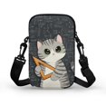 thumbnail image 2 of HELLHERO Cat Pattern Design with Zipper Double-layer with Shoulder Strap 4.33x1.97x7.09 Crossbody Small Bags Polyester Crossbody Bag for Adult, 2 of 7