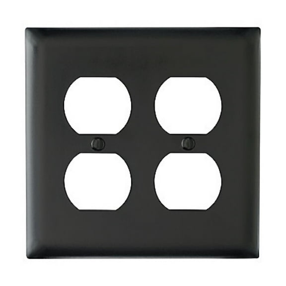 Pass and Seymour TP82-BK Black Two Gang Duplex Receceptacle Wall Plate