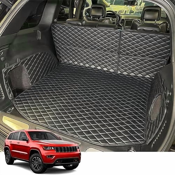 for 2011-2021 Jeep Grand Cherokee Trunk Mat and Rear Backrest Mat Cargo Liners All Weather Anti-Slip