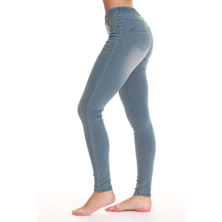 Just Love Women s Denim Jeggings with Pockets Comfortable Stretch Jeans Leggings Light Blue Denim 1X