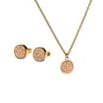 thumbnail image 1 of Juego de Joyería para Mujer con Piedra Drusa de Cuarzo LuckyLy, Aretes y Collar de Acero Inoxidable, Modelo Anya dorado UNITALLA, 1 of 7