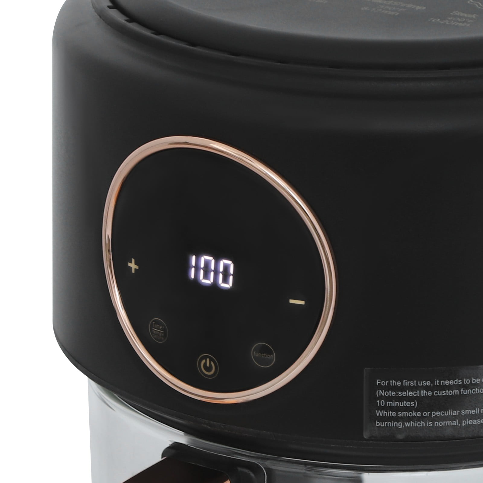 DENEST 4.2L/4.44Qt Airy Fryer, 110V Glass Air Fryer, 360° Viewable Airy Fryer 1200W