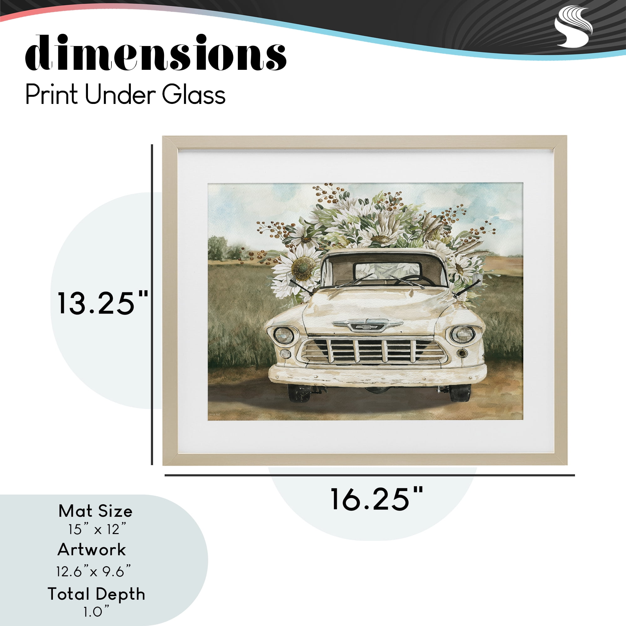 Stupell Industries Retro Country Flowers Delivery Birch Framed Print Under Glass, design by Cindy Jacobs
