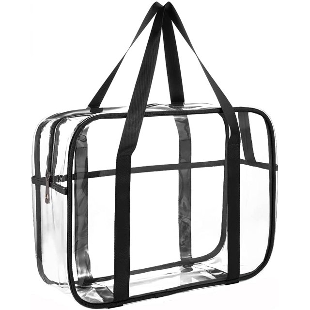 Clear Cosmetics Bag Transparent Tote Bag Thick PVC Zippered Toiletry