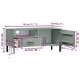 thumbnail image 4 of vidaXL TV Cabinet and TV Stand with Metal Legs Grey Solid Wood Pine Oslo, 4 of 5