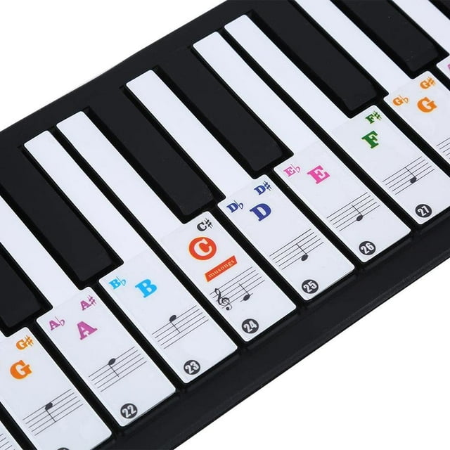 ZOUSSIQI Piano Sticker 61/88 Key Keyboard Music Note Sitcker Removable Sticker for Biginners Piano Note Label CA919-34582