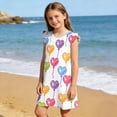 thumbnail image 6 of Spazoro Girls Midi Dresses, Crew Neck A-Line Balloon Print Ruffle Sleeve Casual Summer Dresses for Girls Hot Pink Size 9-10, 6 of 6
