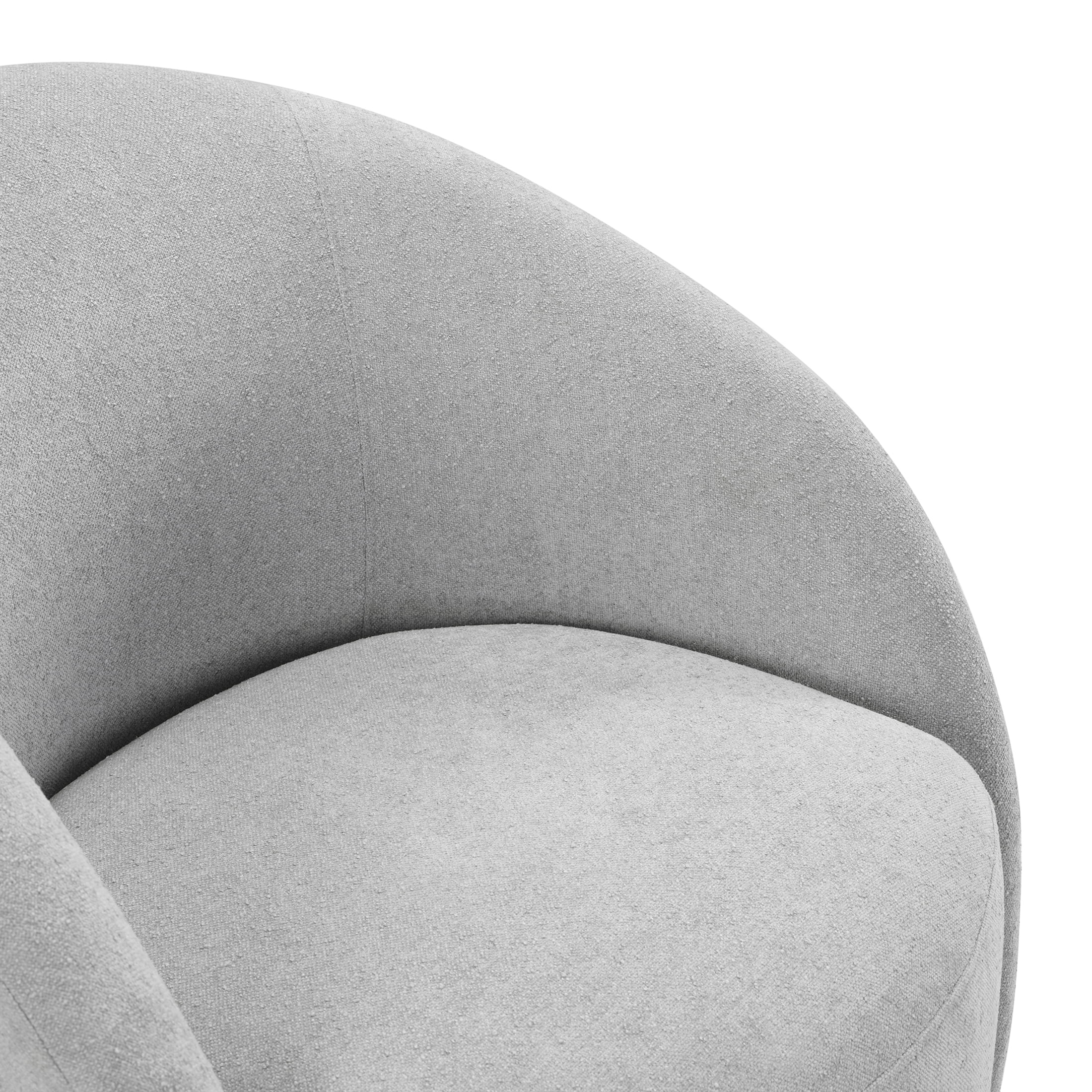 OakvillePark Thistlemere Boucle Swivel Chair, Light Gray