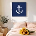 thumbnail image 4 of Canvas Wall Art Coastal Canvas Art Print Illustration Anchor Rope Pictures Wall Decor for Living Room Bedroom Artwork Decorations Stretched Framed Ready to Hang 16"x16", 4 of 9
