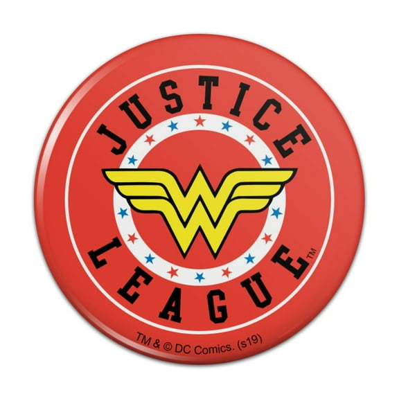 Justice League Wonder Woman Athletic Logo Kitchen Refrigerator Locker Button Magnet