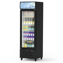 Accreate Commercial Glass Door Display Refrigerator, 11.5 Cu. Ft. Merchandiser Fridge Upright Beverage Cooler