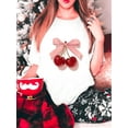 thumbnail image 1 of Cozy Valentine's Day T-Shirt for Women - Black with Pink Bow & Cherry Design, Crew Neck, Short Sleeve, Perfect for Spring/Autumn Tee For Adult, Men, Women, Teen, Teenager, Adolescent, Youth, 1 of 7