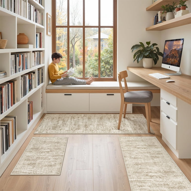 Kitchen Rugs Options Kitchen Rugs Sets Of 3 2x3 2x4 2x5 Rug Runner Brown - Walmart.com