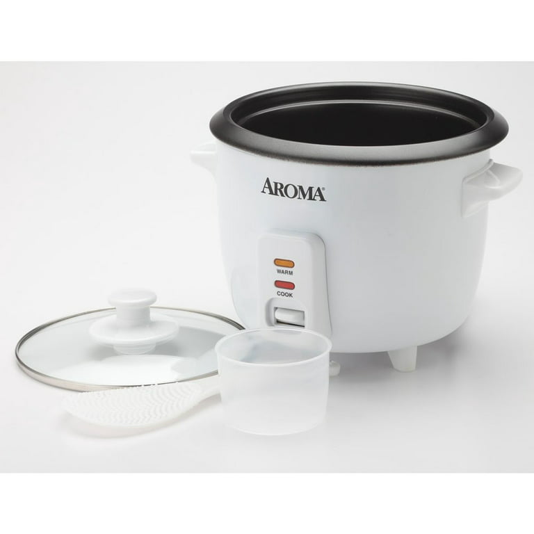 Aroma Housewares Aroma 6-cup (cooked) 1.5 Qt. One Touch Rice Cooker, White  (ARC-363NG), 6 cup cooked/ 3 cup uncook/ 1.5 Qt. in 2023