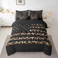thumbnail image 2 of Homewish Vintage American Flag Bedding Comforter Set 7pcs, Fashion Brown Leopard Print King Bedding Sets, Stripes Abstract Ombre Reversible Bed Sheets, Super Cozy Room Decor, 2 of 7