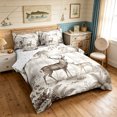 thumbnail image 2 of Manfei Rustic Elk Twin Bedding, Farmhouse Country Forest Bedding Comforter Set, White Tan, Reversible, 7-Piece, 2 of 5