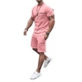 thumbnail image 2 of London Letter Graphic Short Sets for Men Crewneck T Shirt and Shorts 2 Piece Matching Set Mens Summer Outfits, 2 of 5